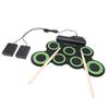 Electronic Drum Pad with 7 Practice Pads Headphone Jack Foldable Silicone Roll Up Drum with Pedal