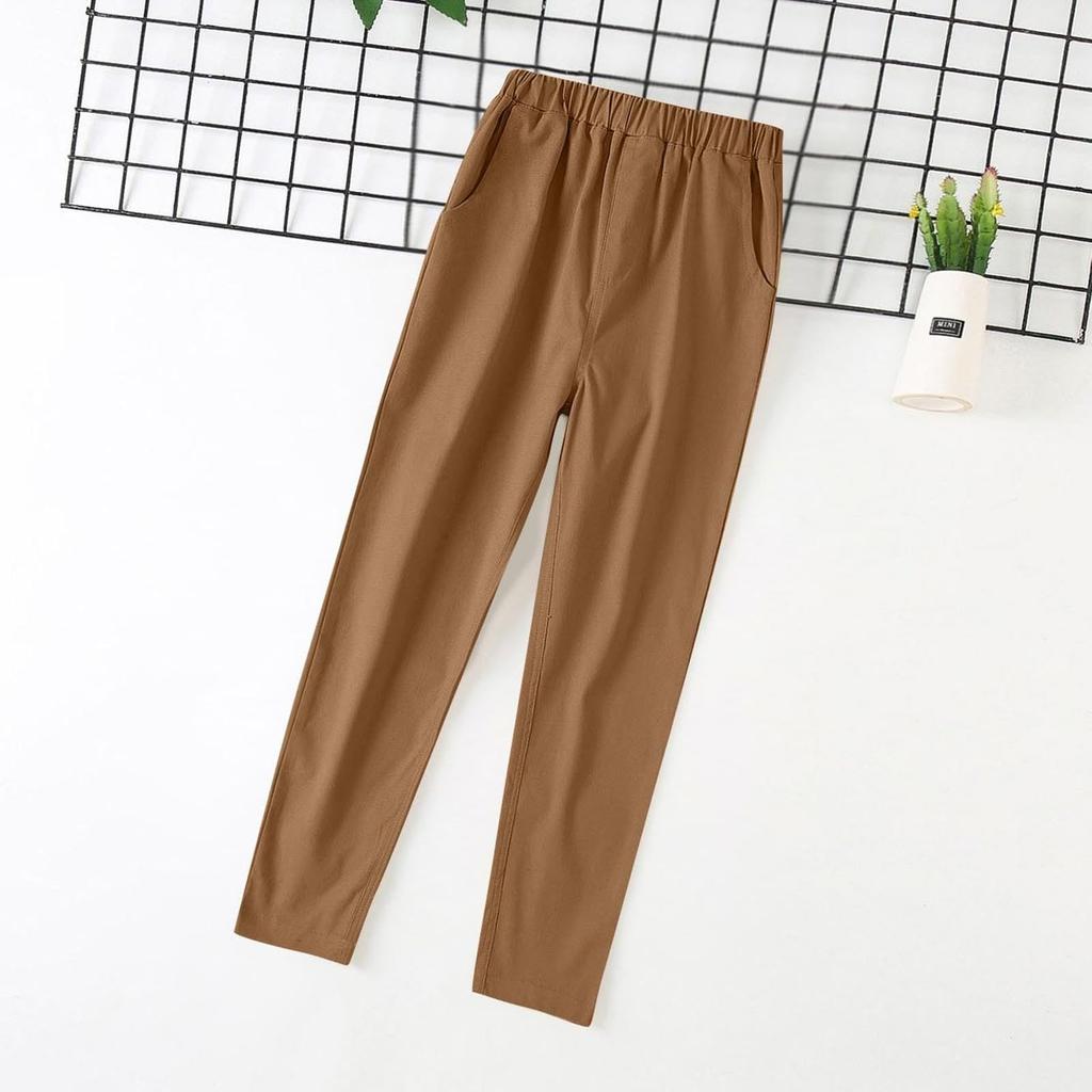 Children's Suit Pants With Elastic Waist And Pockets ,Color Long Pants