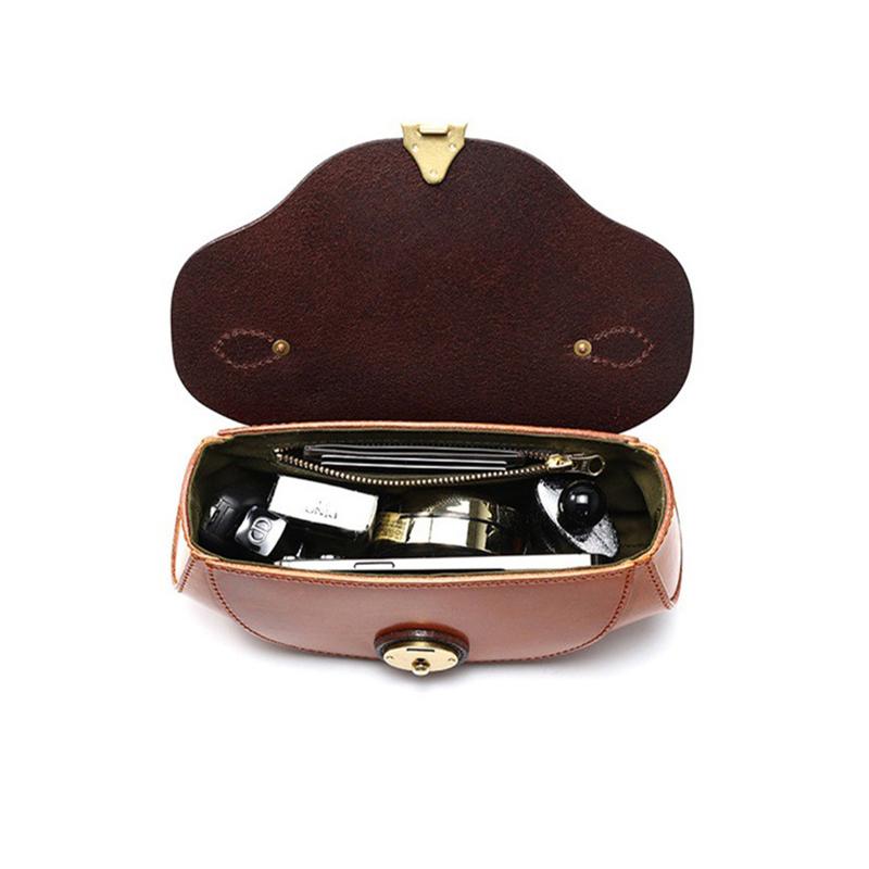 Luxury Handbag Vintage Buckle Shoulder Bag Fashi Saddle Bag Horiztal Square Wallet High-end Commuter Versatile Crossbody Bag