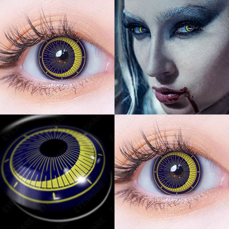 Eyeshare 1 Pair Cosplay Contact Lenses for Eyes Vampire Party Cosplay Colored Softlens 14.5mm Halloween Lens
