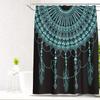 Feather Green Shower Curtain Liner Dreamcatcher Fabric Shower Curtain Waterproof Bath Curtain with Hooks Stall Home Decoration