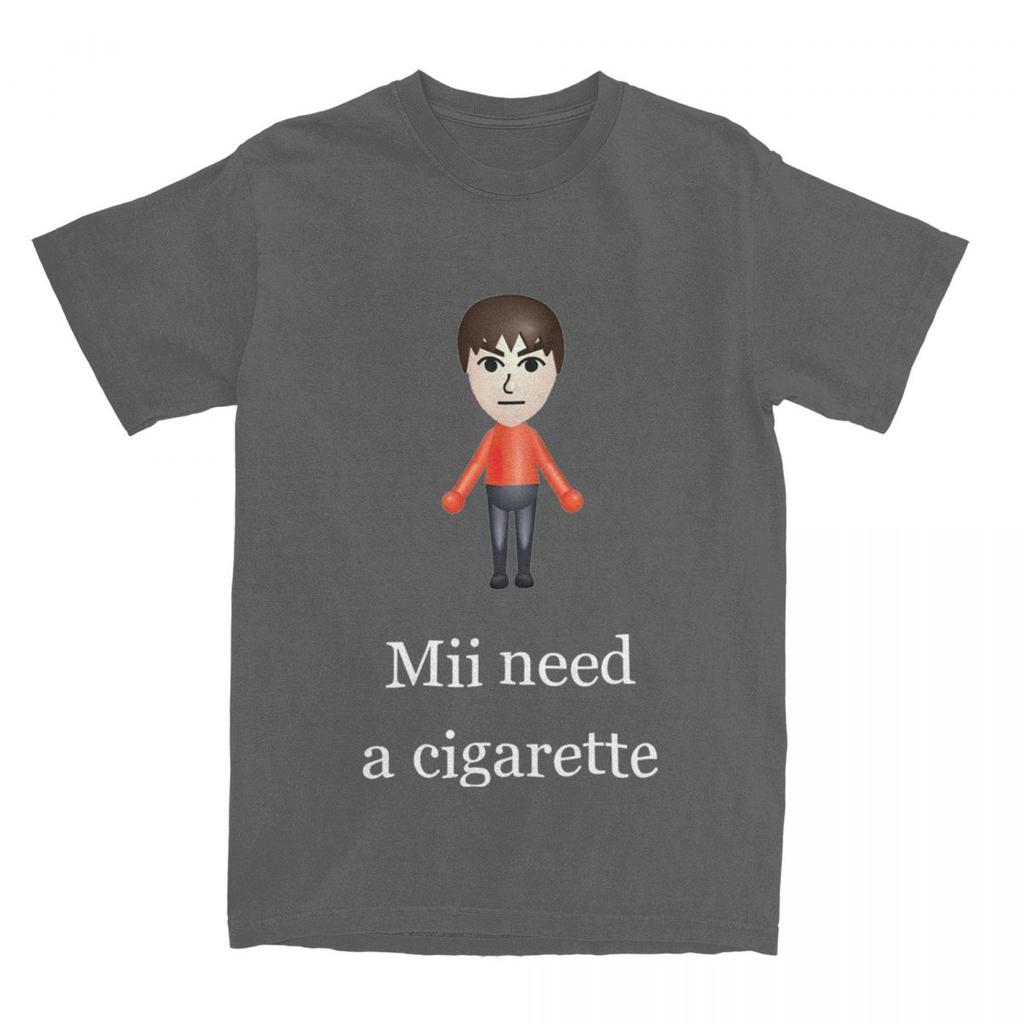 Camiseta Gráfica Mii Necesita Un Cigarrillo para Hombre y Mujer Ropa Moda 100% Algodón Camisetas Mii Brawler Camiseta Ropa Estampada