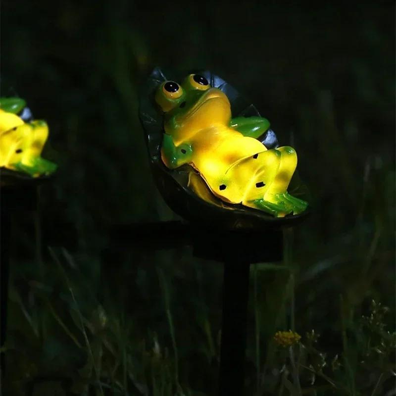 Solarleuchte Außen Wasserdicht Frosch Harzlampe Erdspieß Außen Dekorative Lichter Geeignet Für Garten Höfe Parks