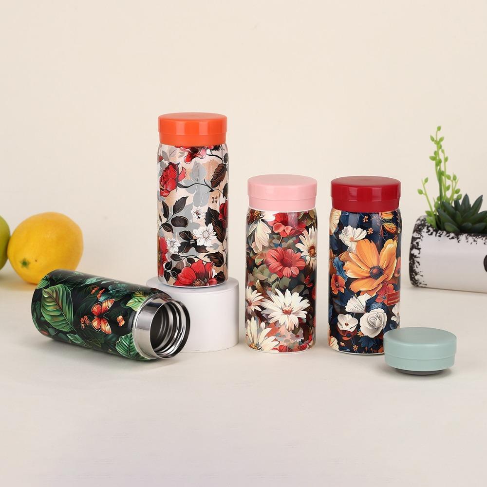 Portable 304 Stainless Steel Insulated Cup Double Wall 200ml Water Bottle Printed Leak Proof Vacuum Handy Cup Travel Thermoses