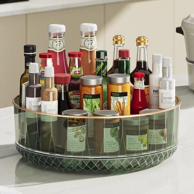Rotating Spice Rack Kitchen Organizer Multi Functional Storage Shelf for Countertop Home Use