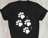 Cat Paw PrinT-Shirt, Dog Paw Print T-Shirt, Funny T-Shirt Cat Mama Dog Mum Pet Lover Shirt Cat Dad Lovers Dog Mom Birthday Gift Xmas Tee Tops