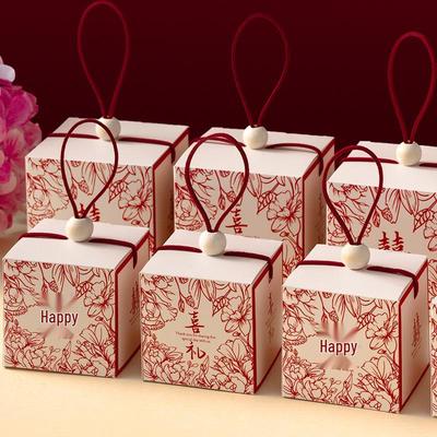 Elegante Blumige Hochzeits-Süßigkeitenbox – Handliches Minimalistisches Gastgeschenk