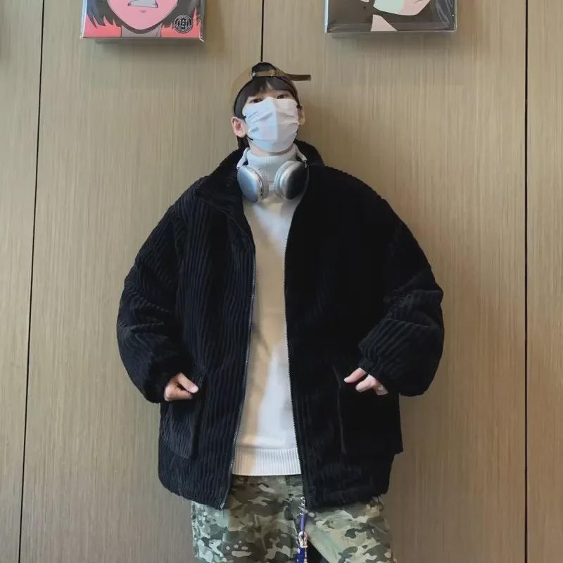 Trendy Men's Japanese Retro Corduroy Jacket - Cool, Casual Streetwear for Autumn and Winter