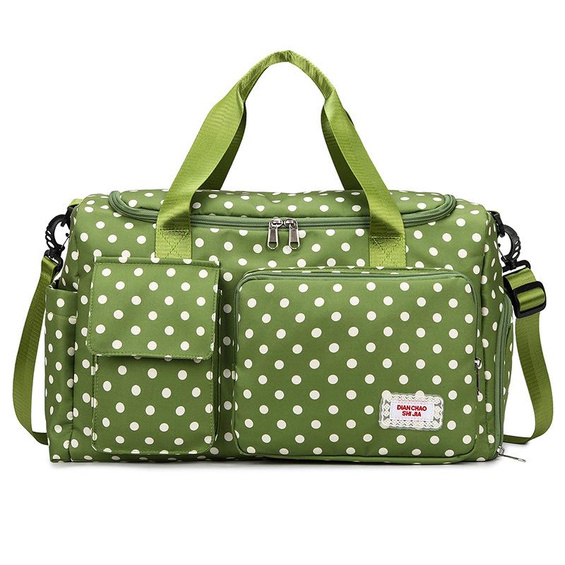 Travel bag, large capacity, polka dot design, fashionable sports and fitness bag, with separate compartments for wet and dry items, yoga training