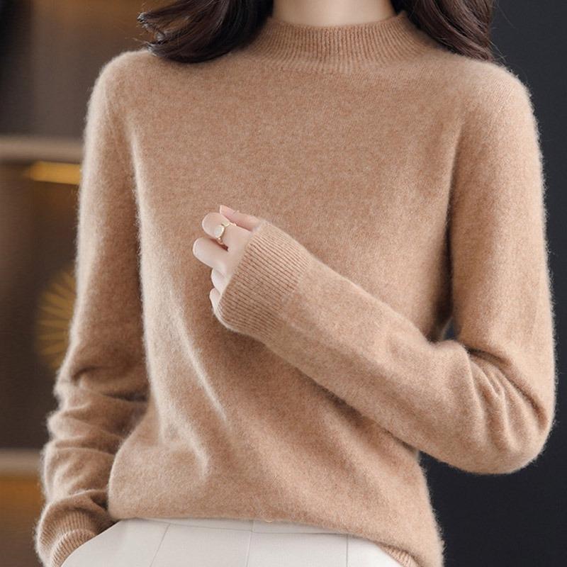 Women Sweaters Pullovers 2025 Autumn Winter Long Sleeve O-Neck Black Knitted Sweater Women Tops Pullover JJ103