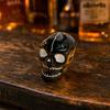 Yousheng Halloween Skull Decoration, Black White Gothic Ornament for Spooky Party, Resin Haunted House Table