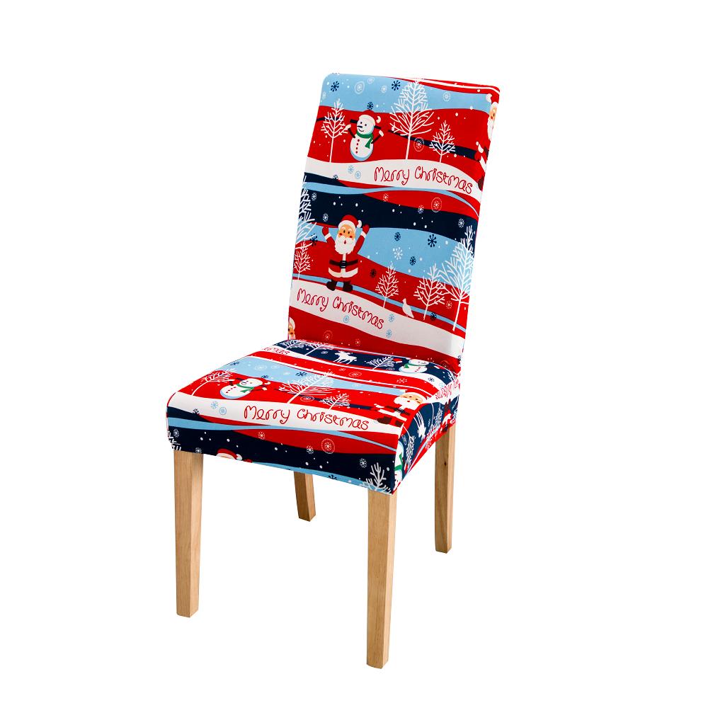 Chair Cover Dining Room Christmas Decor 2025 Santa Claus Snowflake Print Office Chair Covers Stretch Removable Chair Seat Cover
