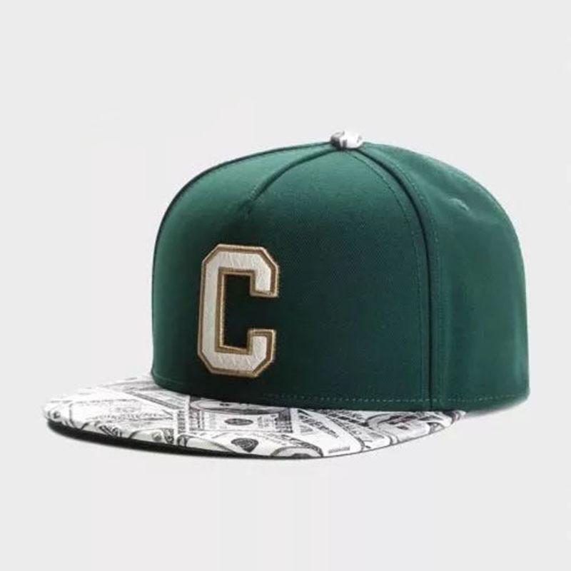 Black Letter C Baseball Cap With Wide Brim And Airflow Design For Outdoor Activities And Daily Use