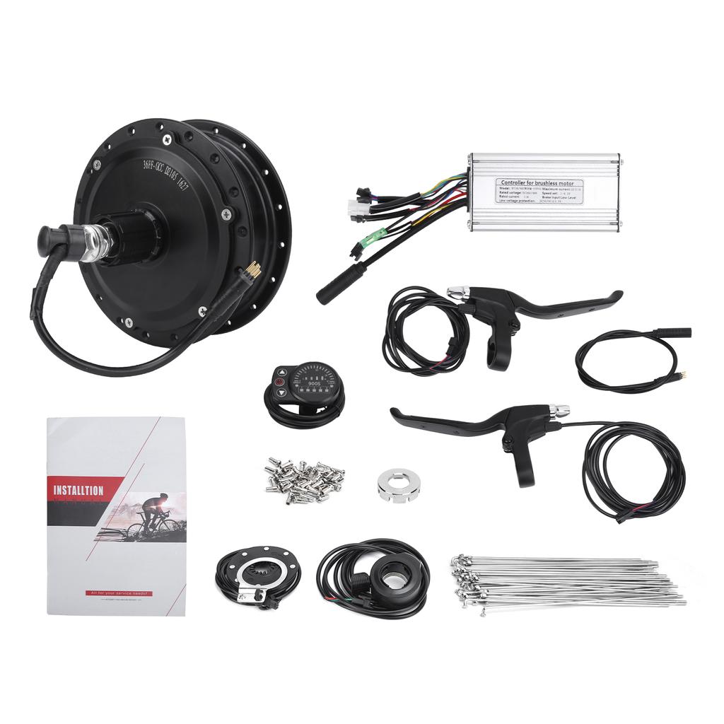 36V 500W Rear Wheel Hub Motor Electric Bicycle Conversion Kit with KT‑900S Display Meter for 12G Wheel