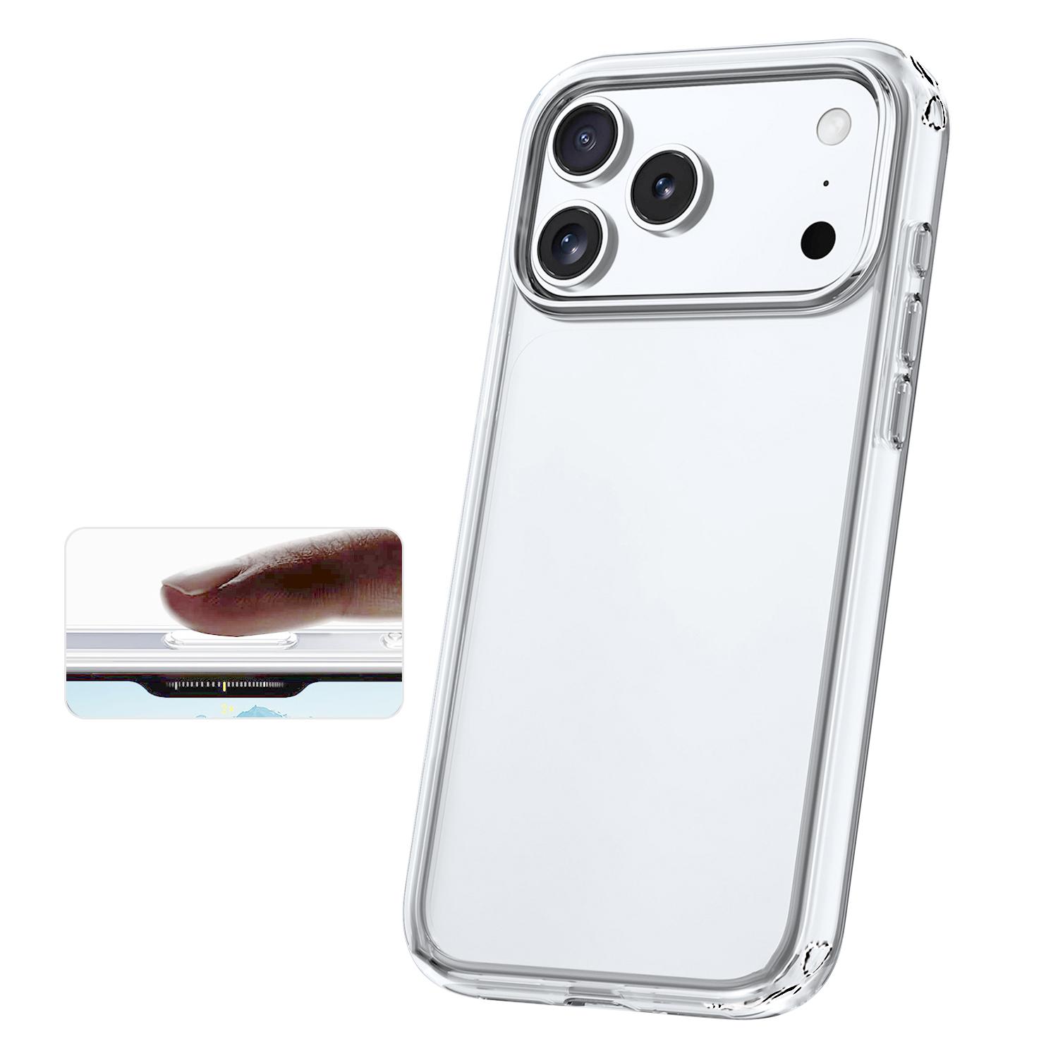 

For iPhone 17 Pro Max Case 2.0mm Clear TPU Phone Case with AI Camera Button