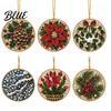 2D Acrylic Santa Flat Holiday Pcs Pearl Christmas Ornaments 6 Art Ornaments Tree Pendant Creative Effect Hanging Decoration for