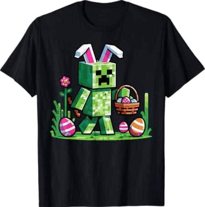 

Easter Pixel Gaming Bunny Egg Hunting T-Shirt S
