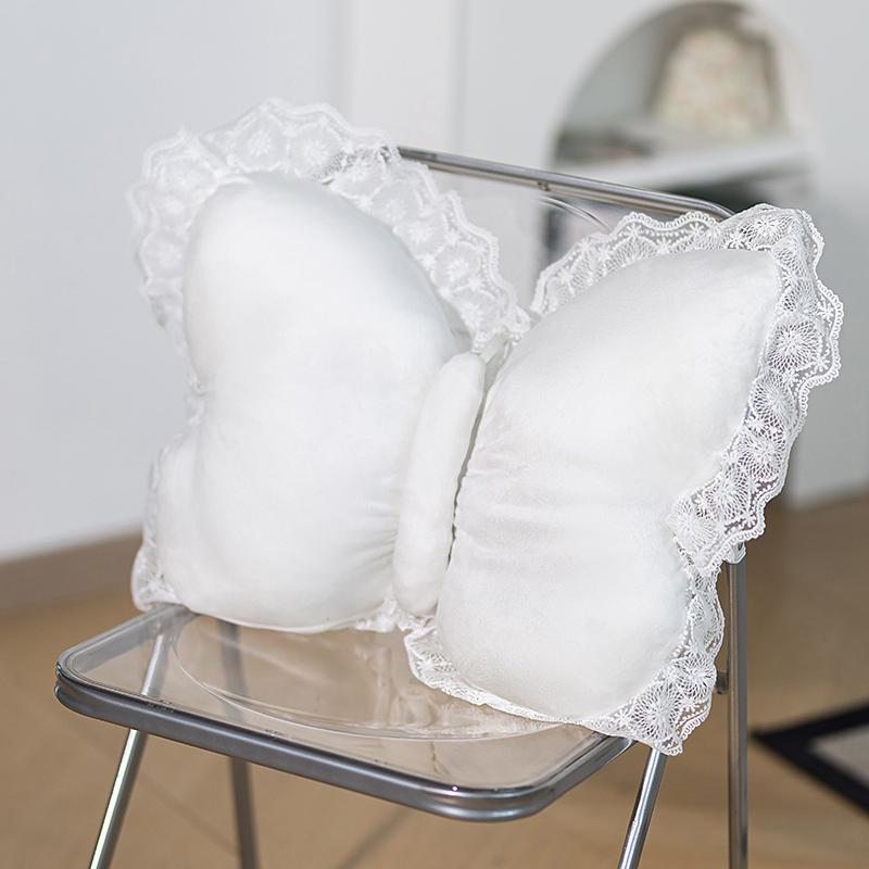 Butterfly Lace Pillow Butterfly Shaped Decorative Pillow For Sofa Couch Bed Plush Velvet Lumbar Support Cushion For Office Chair