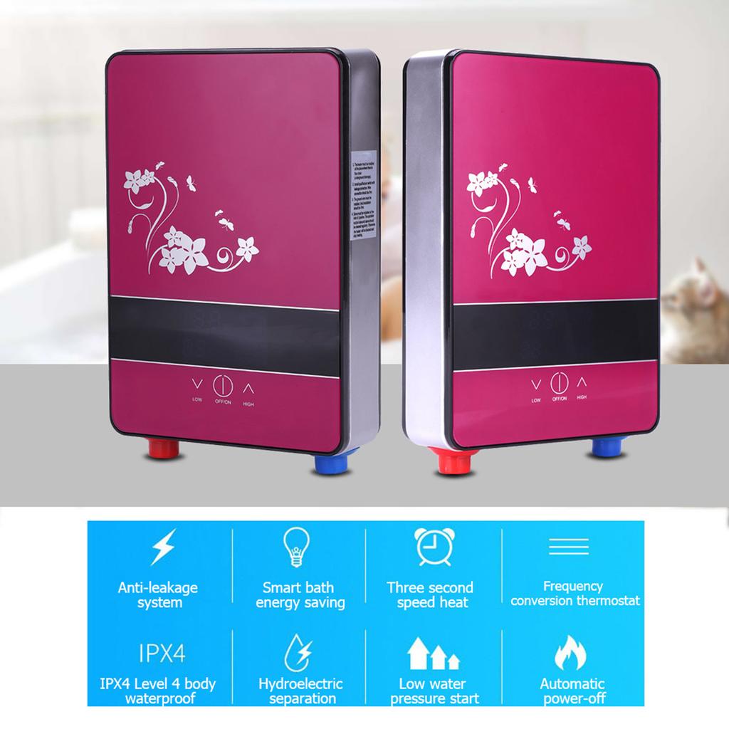 220V 6500W Tankless Instant Electric Hot Water Heater for Home Bathroom Shower