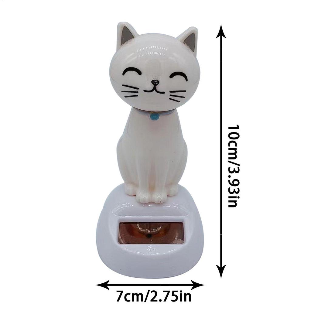 Solar Powered Swinging Cat Doll Dancing Toy Cute Cartoon Small Animated Bobble Dancer Swinging Cat Dashboard Decoration
