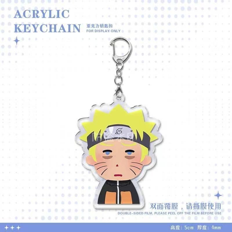 Anime Naruto Acrylic Keychain Accessaries Uzumaki Naruto Cartoon Keyring