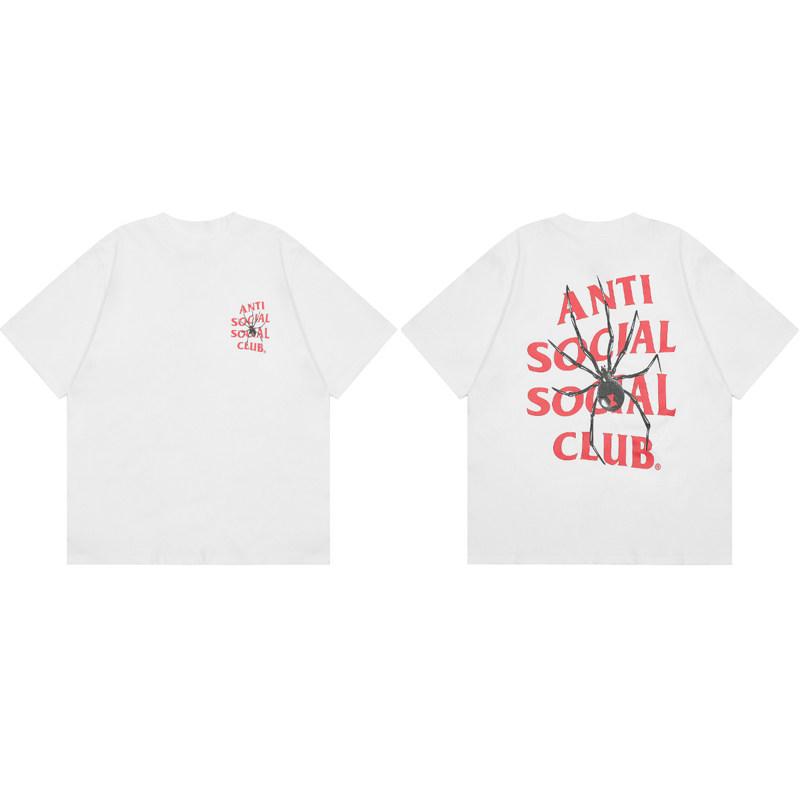 Street Trend Club Graffiti Letter Spider Casual TShirt Mens and Womens Luxury Brand Top