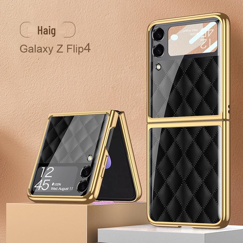 

Samsung Flip4/5 Electroplated Plaid Glass Phone Case for Foldable F707 Flip4