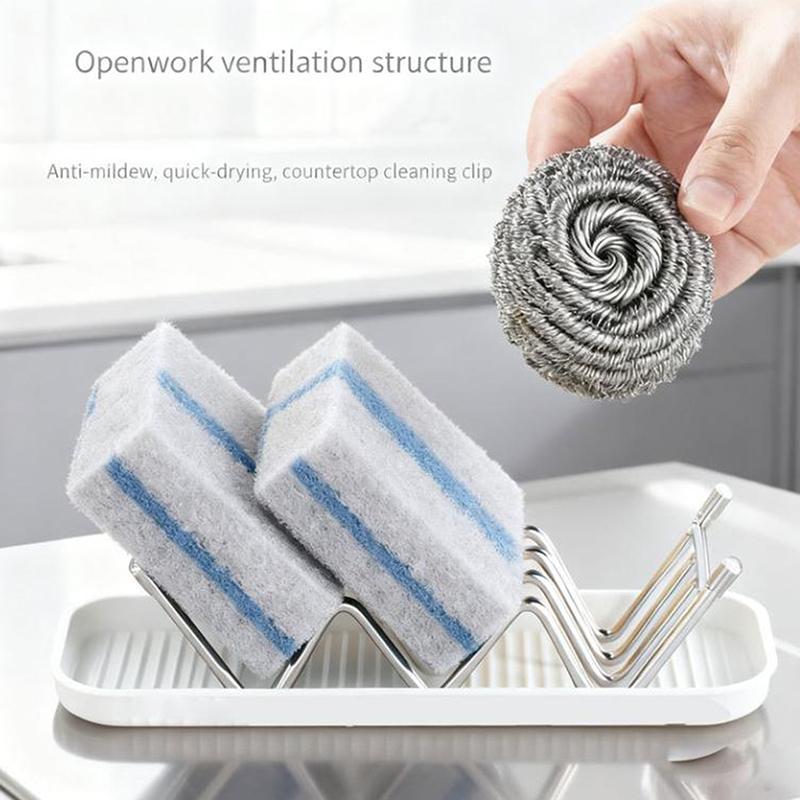 Stainless Steel W-Shaped Soap Holder Space Saving Non-Slip Soap Storage Rack Drain Tray W-Shaped Taco Holder Sink Countertop