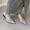 Sandales d'été légères décontractées confortables élégantes et à la mode nouvelles à bout pointu à talons bas sexy pour soirée à talons hauts