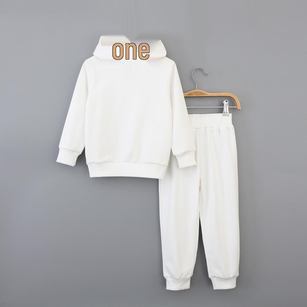 

Детский однотонный комплект с длинным рукавом: худи и брюки - осенне-зимняя повседневная одежда 5Y (110cm)