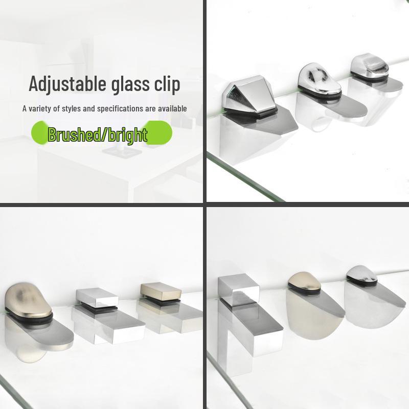 Adjustable Zinc Alloy Glass and Wood Shelf Clamp Bracket