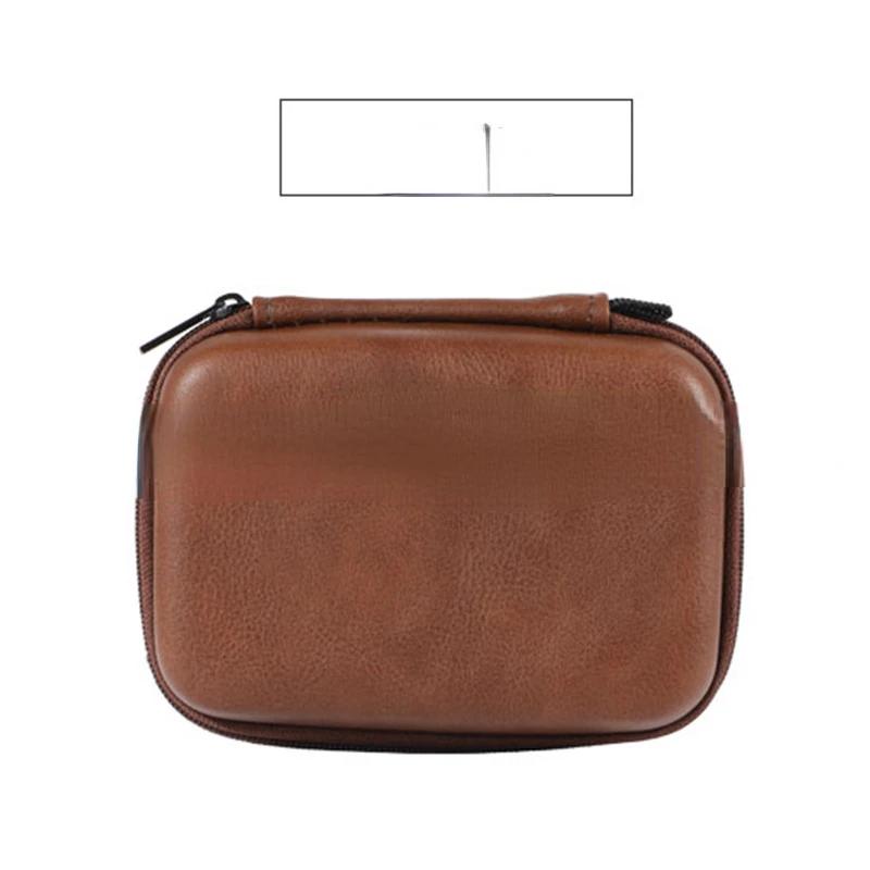 Portable USB Data Cable Organizer Leather Earphone Storage Leather Bag Headphone Case Cover Protector Mini Zipper Hard Pouch Box