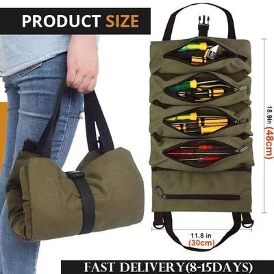 Roll-up Tool Bag Multi-purpose Tool Bag Wrench Organizer Small Shoulder Tool Bag Hanging Zipper Carrier Tote Bag