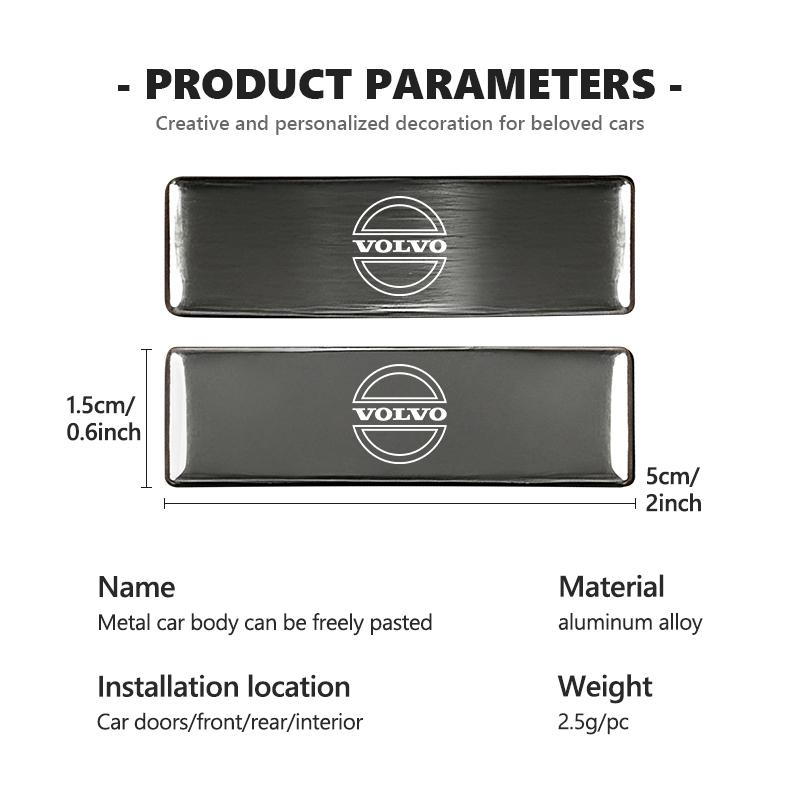 For Volvo Aluminum Alloy Car Body Decals Auto Exterior Interior Metal Stickers V60 V50 V40 S80 S60 S90 C40 XC40 V70 XC70 XC60 JL9