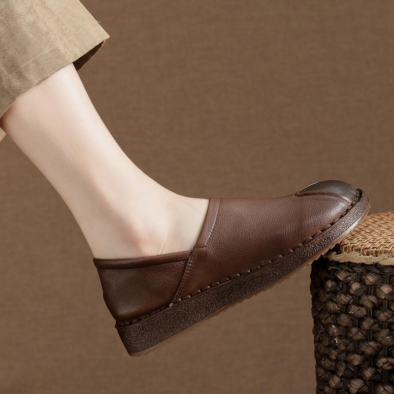 New Single-shoe Women's Retro Flat Soft-soled Comfortable Shoe Cover Shoes