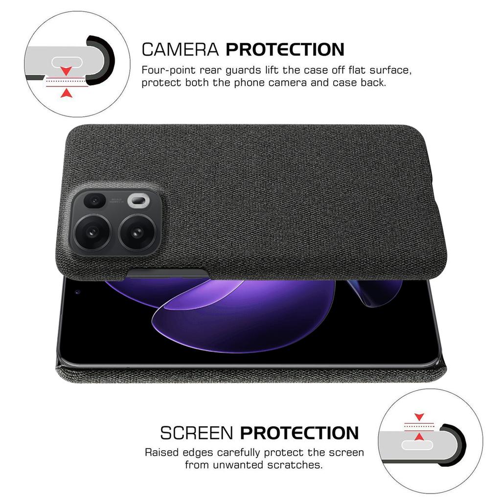 For Oppo Reno13 Pro 5G Phone Case Cloth Texture Anti-Scratch Protective PC Back Cover