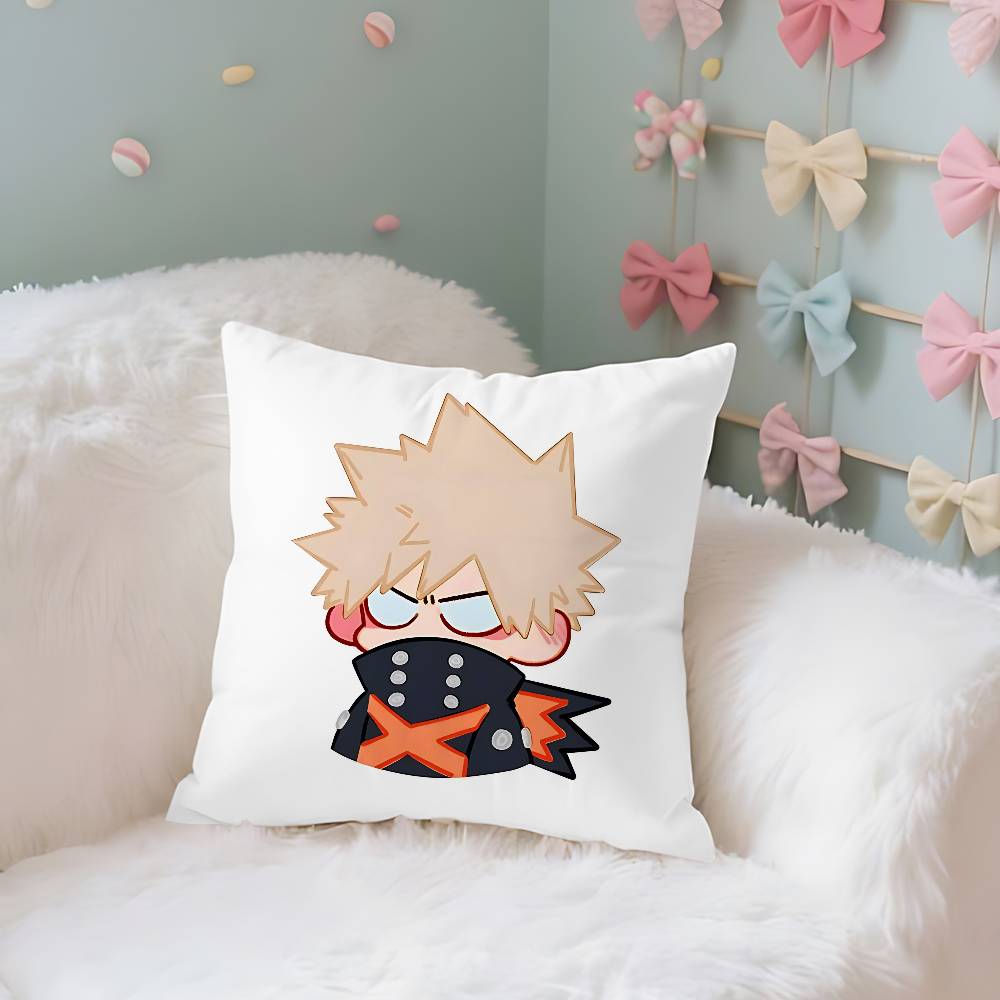 Cute BBakugo KatsukiS Anime Case Plush Fabric Soft Pillowcase Double Sided Print Cushion Cover Household Gifts