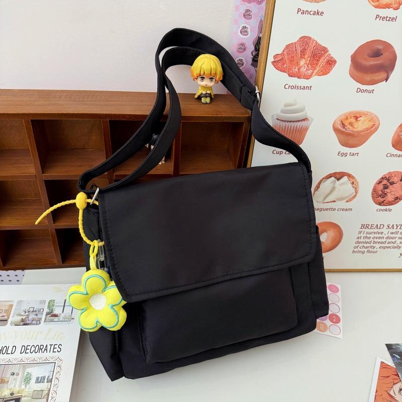 Solid Color Simple Casual Crossbody Bag Large Capacity Japanese Literature and Art Versatile Shoulder Bag Youth Campus Student Tote Bag