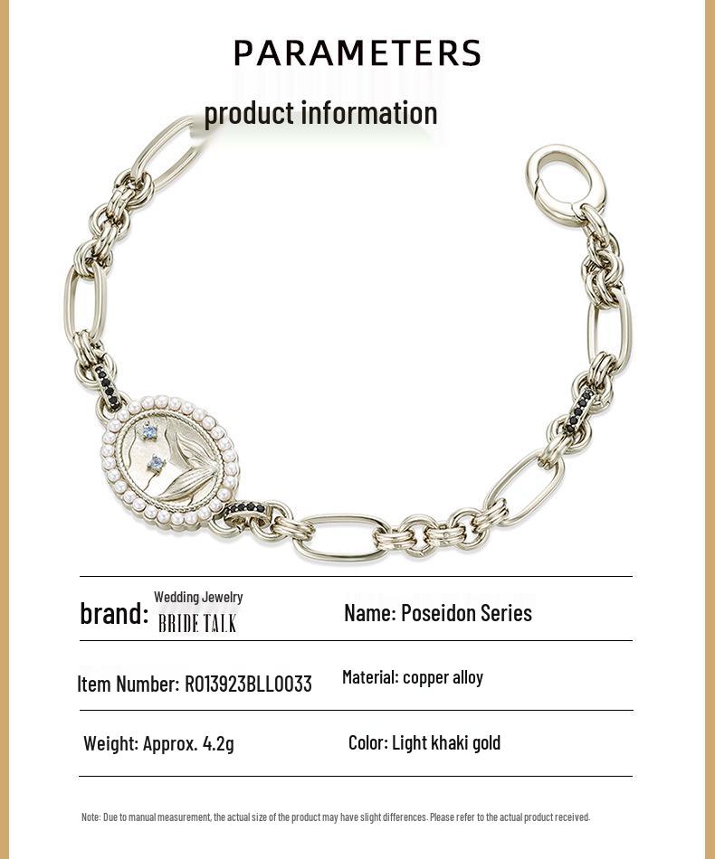 Poseidon Mermaid Fishtail Pearl Bracelet - Gold-Plated Elegant Women's Jewelry