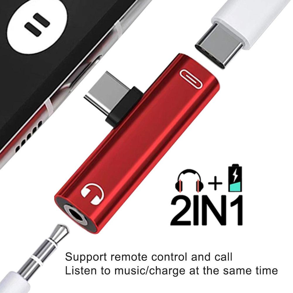 2 In 1 Type C To 3.5mm Jack Converter Earphone Audio Adapter Usb Type Cable C To C Type Headphone Converter Cable Aux For Huawe