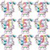 1set Rainbow Unicorn Party Balloons 40inch Gradient Color Digital Foil Balloons for Child Birthday Party Baby Shower Decor
