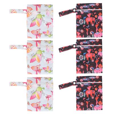 3pcs Wet Dry Bags for Baby Cloth Diapers Printed Water Resistant Cloth Diaper Wet Dry Bags for Swims