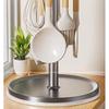 360 Degree Rotating Countertop Flatware Organizer with Water Tray Cooking Utensils Hanger  Home