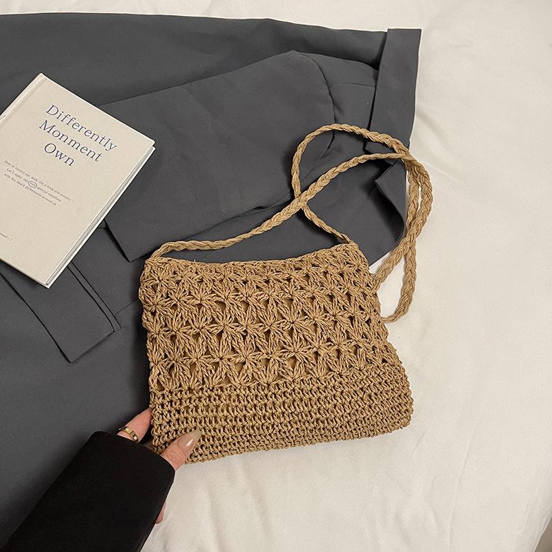 

Summer seaside beach vacation straw bag women s 2025 new versatile messenger bag super fire mini bag bucket bag хаки