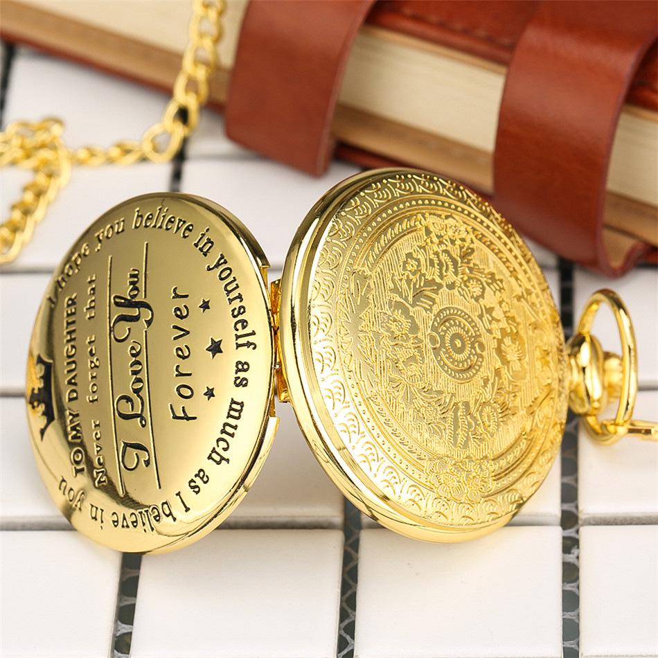 Engraved Retro Quartz Pocket Watch for Son, Husband, Grandpa