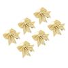 6pcs Glitter Bow Ornaments Multifuntional Party Accessories Xmas Decorative Glitter Ties for Valentine Day Wedding