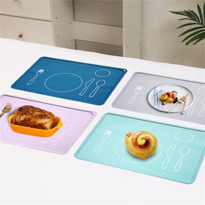 Table Mat Anti-stick Anti-scalding Food Grade Thicken Kindergarten Children Dinner Silicone Mat for Gift