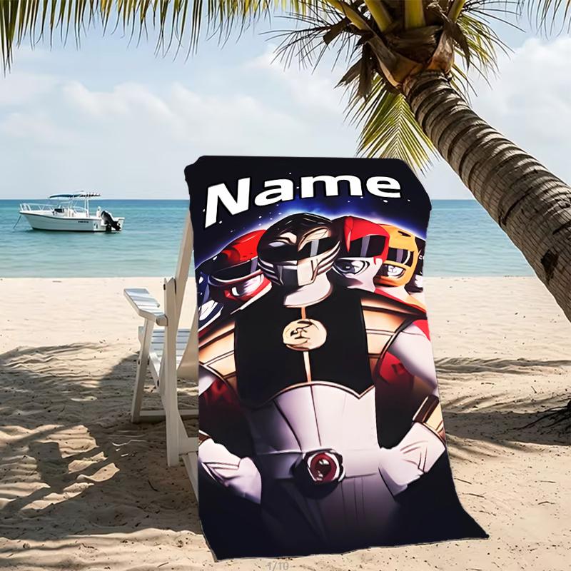 Customizable personalized beach towels Mighty Morphin Power Rangers themed designs.Suitable for the beach, yoga, sports;ideal as beach accessories