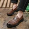 Men Business Dress Shoes Black Brown Slip-on Casual Comfortable High-end Loafers Gentlemen Social Shoes Men Sizes 38-45