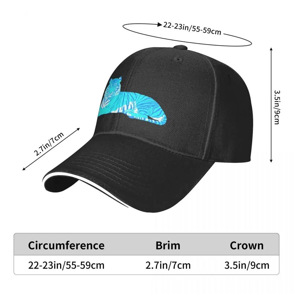 Turquoise Irritated Tiger Baseball Cap Sunhat Rugby Luxury Hat Caps For Women Men's